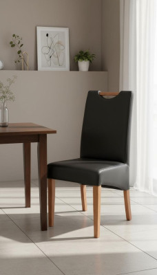 Design armchair upholstery set 2x chair wood 100% leather chairs dining room new
