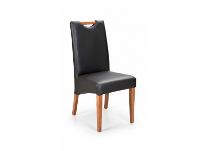Design armchair upholstery set 2x chair wood 100% leather chairs dining room new