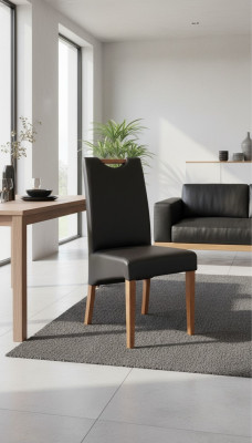 Design armchair upholstery set 4x chair wood 100% leather chairs restaurant dining room