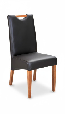 Design armchair upholstery set 4x chair wood 100% leather chairs restaurant dining room