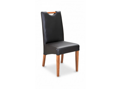 Design armchair upholstery set 4x chair wood 100% leather chairs restaurant dining room