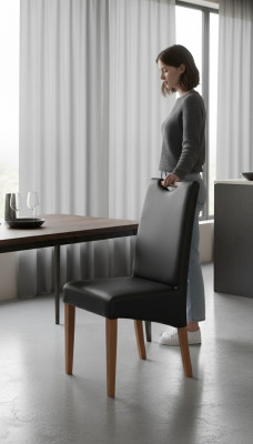 Design chair group 6x chair set armchair 100% leather new dining room