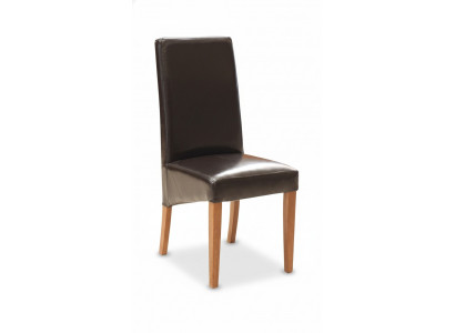 Set of 2 armchair chairs designer wood upholstered dining chairs 100% leather