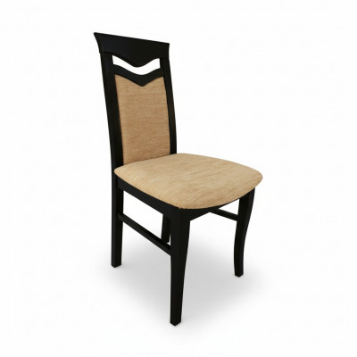 Set of 2 armchairs design wood fabric upholstered chairs dining room textiles