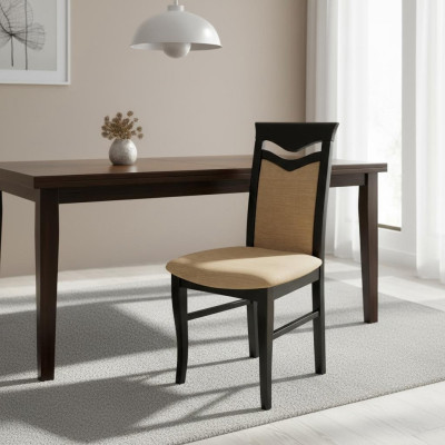 Classic 4x armchair chair designer wood fabric upholstered chairs dining room