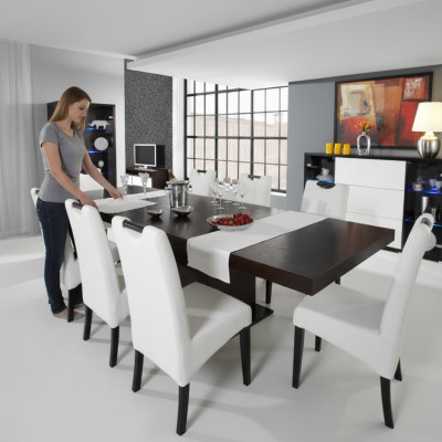 Complete set dining table + 6 chairs dining room set dining group wood table