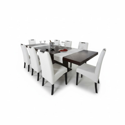 Complete set dining table + 6 chairs dining room set dining group wood table