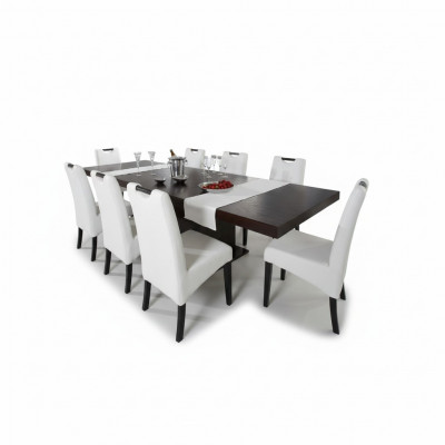 Complete set dining table + 8 chairs dining room set dining group wooden table