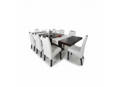 Complete set dining table + 8 chairs dining room set dining group wooden table