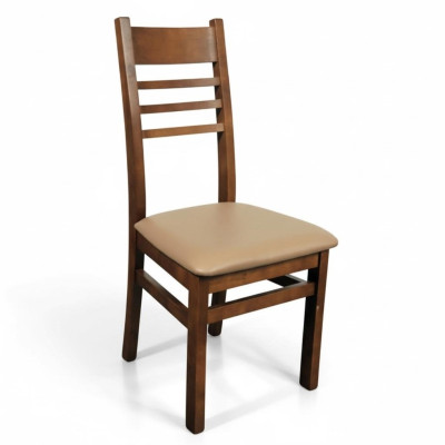 Set of 4 armchair design wooden leather upholstered chairs for dining rooms.