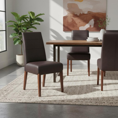Armchair Gastro Design Chair Wood Upholstery Dining Room Leather Chair Chairs