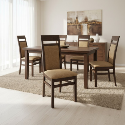 Set of 6 solid wood chairs dining room chair fabric upholstered chair gastro dining room