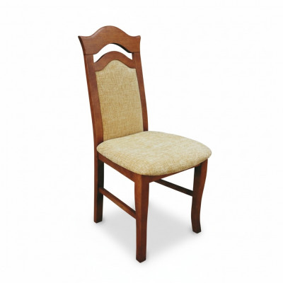 Set of 10 solid wood armchairs dining chairs with fabric upholstery for dining room or restaurant.