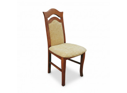 Set of 10 solid wood armchairs dining chairs with fabric upholstery for dining room or restaurant.