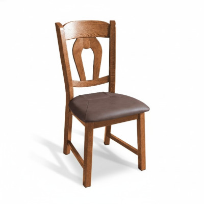 Set of 10 solid wood dining room chairs with leather upholstery for dining or restaurant use