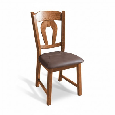 Set of 20 Solid Wood Dining Chairs Upholstered in Leather for Restaurant or Dining Room