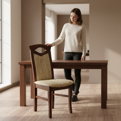 Dining Chair Set 20x Armchairs Solid Wood Fabric Upholstered Chairs Gastro Dining Room