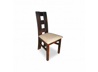 Set of 4x dining room leather chairs, armchairs, solid wood upholstered chairs.