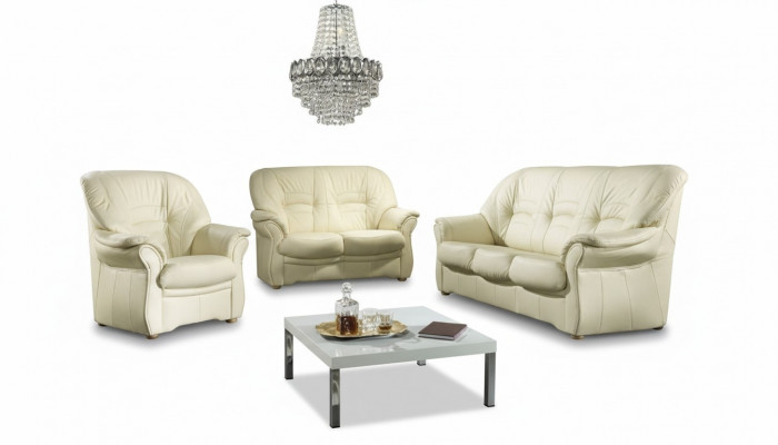 Classic living room set 3+1 100% full leather couch seating cushions