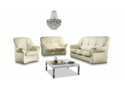 Classic living room set 3+1 100% full leather couch seating cushions