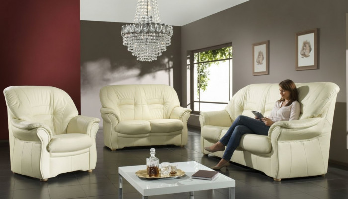 Design Relax Sofas Couch Upholstery Three-Seater Couches Faux Leather Sofa