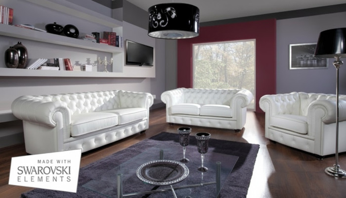Sofa 3-seater Chesterfield design relax sofas upholstered modern couches