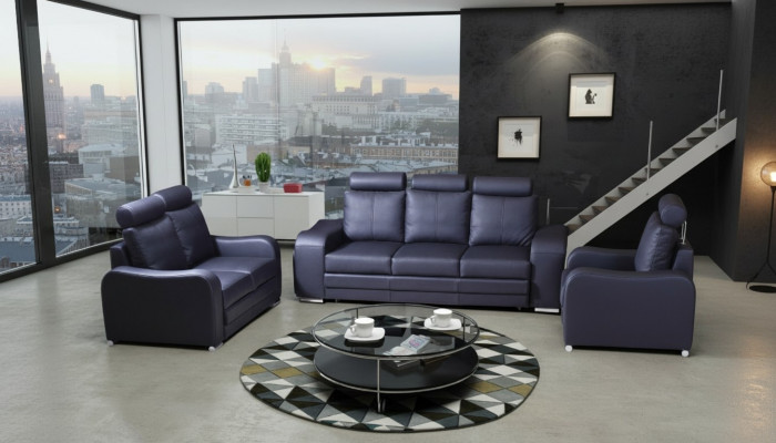Design Sofa 3-Seater Relax Sofas Upholstery Modern Three-Seater Couch 100% Full Leather