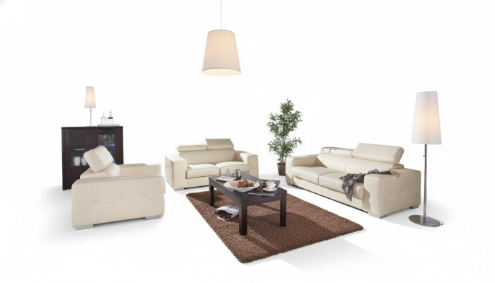 Genuine Leather Sofa Couch Sofa Set 3+2 Seating Modern Design Upholstered Set