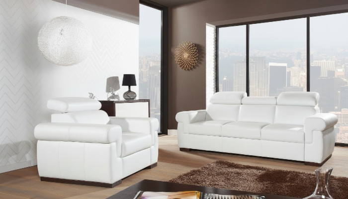 Sofa 2-seater design sofas upholstered modern seating fabric leather two-seater new