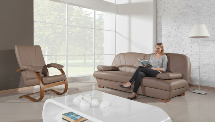 Design sofa genuine leather sofa suite 3+1 seat modern couch upholstery