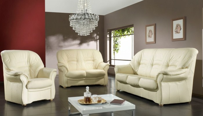 Classic living room set 3+2+1 100% full leather couch seat upholstery