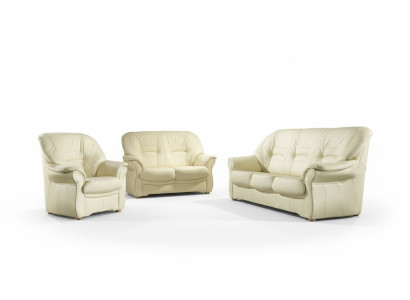 Classic Living Room Set 3+1+1 100% Full Leather Couch Seat Decor Sofa