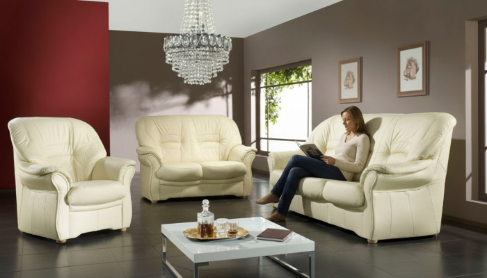 Sofa 3-seater design sofas upholstery couches leather relax decor modern seat