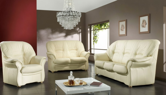 Sofa 3-seater design sofas upholstery couches leather relax decor modern seat