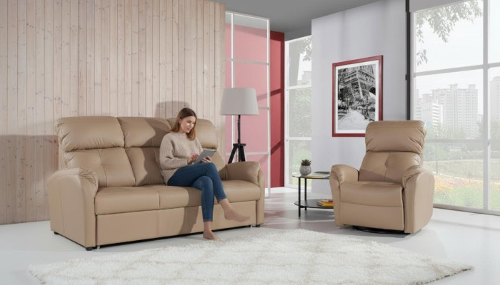 Genuine leather sofa set 3+1 seat modern sofa couch design decorative upholstery