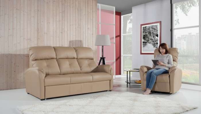 Sofa set 3+2 seater set design sofa upholstery couch 100% leather bed function