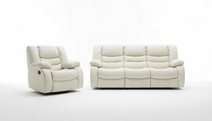 Leather Functional Sofa Three-Seater Couch 3-Seater Upholstered Sofa Sofas Couches