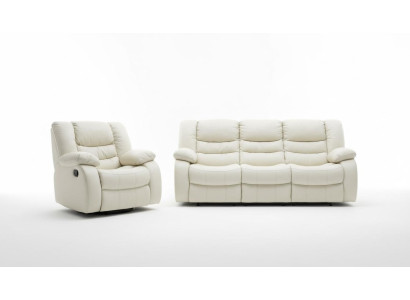 Leather Functional Sofa Three-Seater Couch 3-Seater Upholstered Sofa Sofas Couches