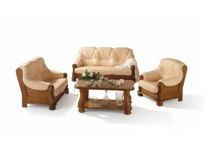 Leather sofa set men's club sofa couch upholstered seat 3+1+1 complete