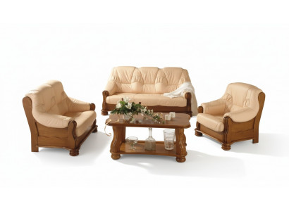 Leather sofa set men's club sofa couch upholstered seat 3+1+1 complete