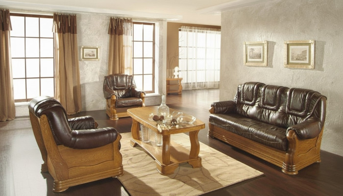 Leather Sofa Men's Club Sofa Couch Upholstery Seat Sofa Suite 3+1+1 Complete Set