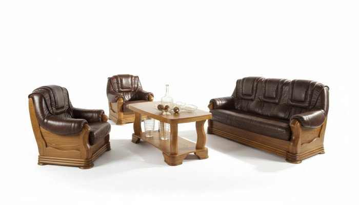 Leather Sofa Men's Club Sofa Couch Upholstery Seat Sofa Suite 3+1+1 Complete Set
