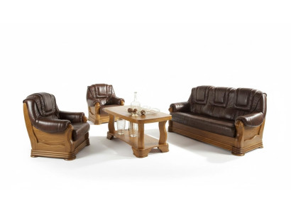 Leather Sofa Men's Club Sofa Couch Upholstery Seat Sofa Suite 3+1+1 Complete Set