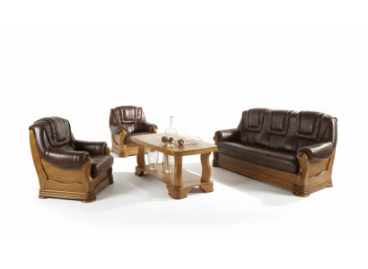 Leather Sofa Men's Club Sofa Couch Upholstery Seat Sofa Suite 3+1+1 Complete Set