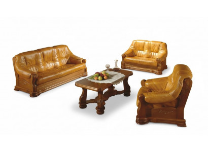 Classic Sofa Set Wood 3+2 Complete Set Seat Upholstery Sofa Set