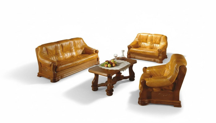 Three-seater couch, classic leather sofa couch, upholstered sofa, 3-seater leather.