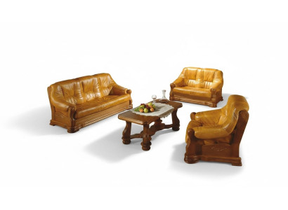 Three-seater couch, classic leather sofa couch, upholstered sofa, 3-seater leather.