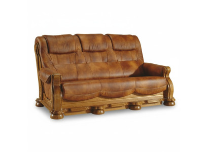 Classic leather couch sofa set complete set 3+2+2 wood frame upholstered couches