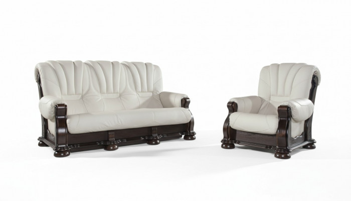 Luxury-class leather sofa set with real wood frame suite 3+2 sofa.