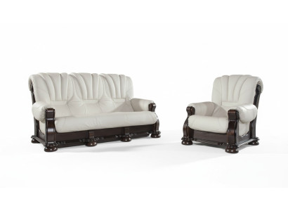 Luxury-class leather sofa set with real wood frame suite 3+2 sofa.